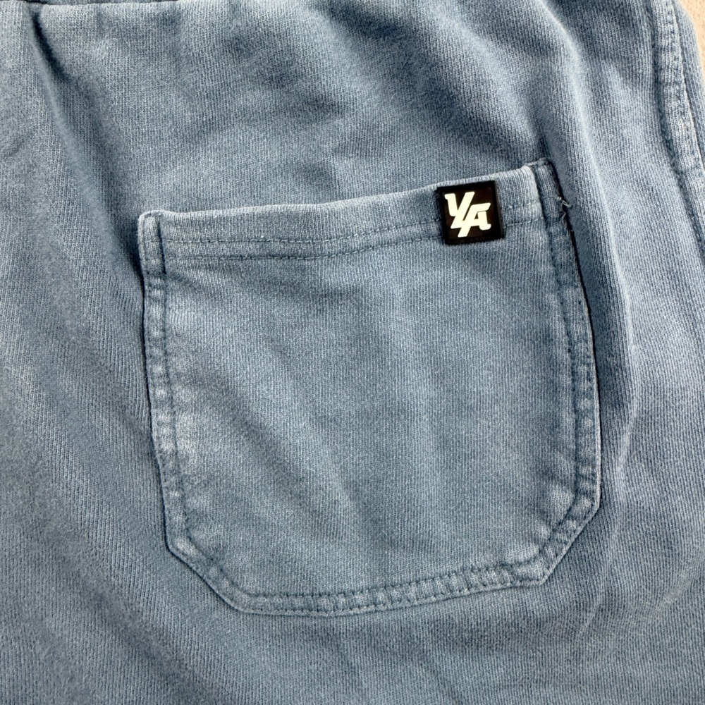 YoungLA Men's XL Raw Gym Shorts Blue XL Cotton Drawstring Athletic Sweat Shorts - Picture 10 of 12